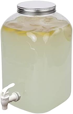 Lily's Home Plastic Beverage Dispenser with Spigot - 2 Gallon Drink Holder for Water, Juice, Tea - Ideal for Parties, Lemonade Stands, & Events