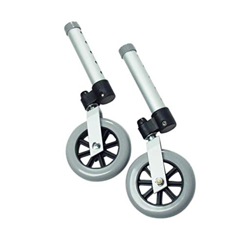 Lumex Swivel Wheels - 360 Degree Medical Rubber Walker Wheel, 3" Diameter, Adjustable, Pack of 2, 603830A