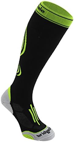 Bridgedale Unisex Active Merino Fusion Winter Sport Socks, Small, Black/Fluro with Sock Ring