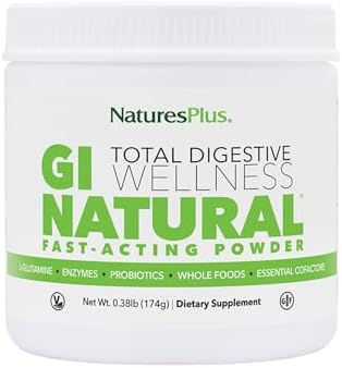 NaturesPlus GI Natural Total Digestive Wellness - 0.38 lbs Powder - Fast-Acting Drink Mix with Probiotics, Prebiotics