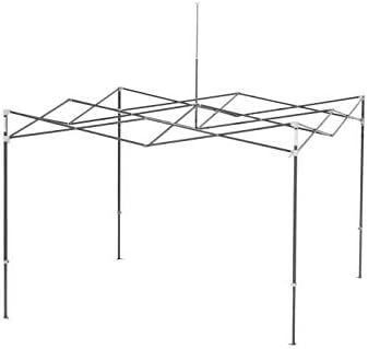 E-Z UP Vantage Instant Shelter Canopy, 10' x 10', Steel Gray Powder-Coated Steel Frame with Wide-Trax Roller Bag & 4 Piece Spike Set, Black
