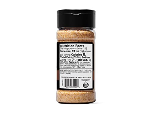 Kinder's Organic Buttery Garlic Salt, Premium Quality Seasoning, MSG Free and USDA Certified Organic, 2.75 oz