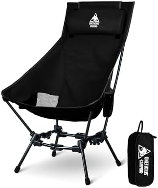 ONETIGRIS Dragonhide Oversized Camping Chair with Pillow Design, Comfortable Widened Seat Folding, 275 lbs Capacity