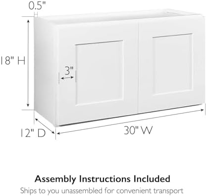 Design House Brookings Kitchen Bridge Wall Cabinet, 30", White | Wall Mount, Contemporary/Modern, Wood, Kitchen, 561639