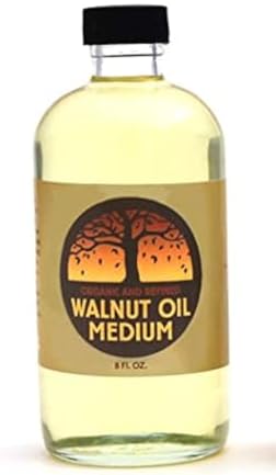 Natural Earth Paints Refined Walnut Oil – 8 oz. Premium Archival Medium for Oil Painting, Eco-Friendly, Non-Yellowing Binder for Smooth