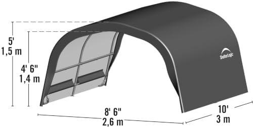 ShelterLogic 8' x 10' x 5' Small Round Livestock and Agricultural Storage and Shade Shelter Kit