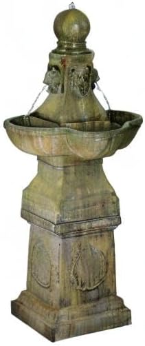 John Timberland Royal Lion 54" High Garden Large Pedestal Outdoor Fountain | Italian Decor Faux Stone Floor Standing Tall Bubbler Water Feature for