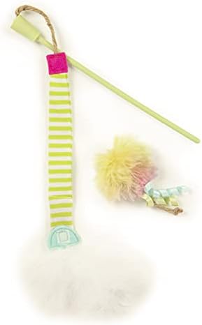 SmartyKat Frisky Flyer Feather Wand Cat Toy, Extendable Up to 24" - Blue, One Size