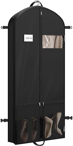 Simple Houseware 43" Travel Garment Bag with Pockets, Heavy Duty Suit Bag
