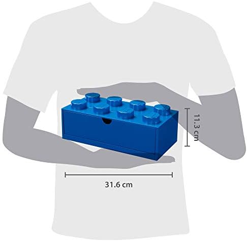 LEGO Stackable Desk Drawer RED with 8 Knobs - Plastic Storage Box for LEGO, Toys, Desk Drawers, Office Supplies, and Stackable Storage, Home Decoration