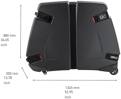 B&W International Bike Box 2.0 Hard Shell Case - Removable Lid for Easy Packing - ABS Shell and Aluminum Frame - Road, Triathlon
