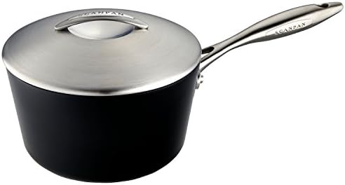 Scanpan Professional 2 qt Nonstick Saucepan with Lid - Compatible with All Cooktops, Induction Ready, Metal Utensil Safe, Oven Safe to 500°F, Dishwasher Safe