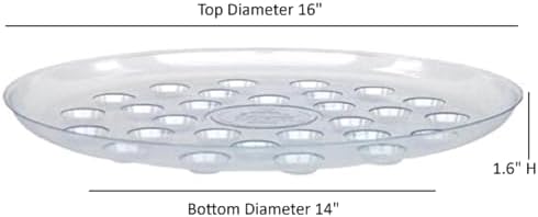 DS-1600 Heavy Gauge Footed Carpet Saver Saucer, 16-Inch Diameter, Clear , White