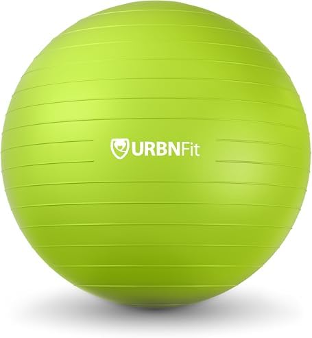 URBNFit Exercise Ball - Yoga Ball for Workout Pregnancy Stability - AntiBurst Swiss Balance Ball w/ Pump - Fitness Ball Chair for Office, Home Gym