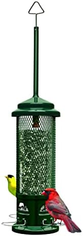Squirrel Buster Legacy Squirrel-Proof Bird Feeder for Wild Birds – 4 Metal Removable Perches, 2.6 lb Seed Capacity, Chew-Proof Design, Easy to Clean, Green | Four removable metal perches, chew-proof construction, tool-free cleaning