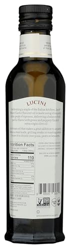 Lucini Italia Delicate Lemon Extra Virgin Olive Oil - EVOO Infused with Fresh Lemon - Olive Oil for Marinade, Grilling, Roasting, Baking - Non-GMO Verified, Whole30 Approved, Kosher, 250mL