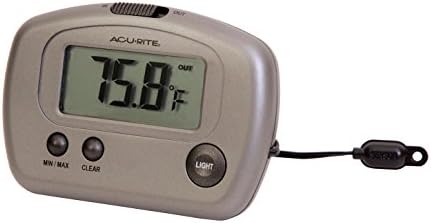 AcuRite 00888A3 Indoor/Outdoor Digital Thermometer,Silver,Small