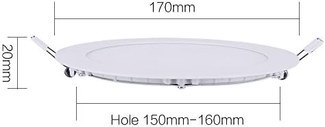 12W 6-inch Ultra-Thin Round LED Recessed Ceiling Panel Down Light with Driver, 1,000 Lumens, 80W Incandescent Equivalent, Home, Office, Commercial Lighting - Pack of 10, 6000K Cool White