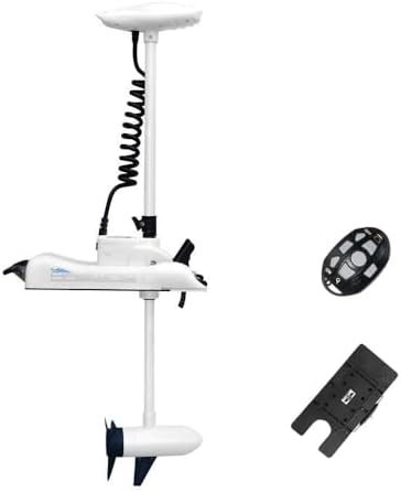 Haswing Bow Mount Trolling Motor 55lbs 48in with Remote, Quick Release | Fresh & Saltwater Ready, 164ft Wireless Remote Range, White, Fits Boats up to 19ft, Req 13.7 x 8" Flat Mount Surface