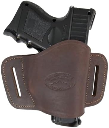 New Barsony Quick Slide Gun OWB Brown Leather Holster for Compact 9mm 40 45 Pistols
