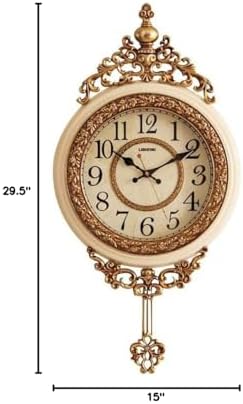 SHISEDECO 29.5" Large Vintage Antique Grandfather Pendulum Wall Clock, Blue