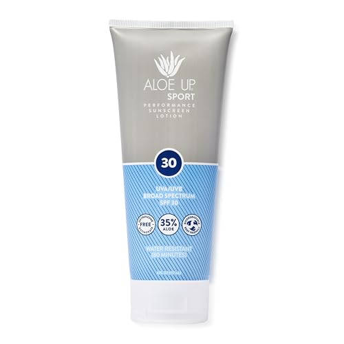 Aloe Up Sport Sunscreen Spray SPF 30, Water Resistant, Non-greasy, 6 oz | Broad-spectrum SPF 30; Water resistant up to 80 min; Non-greasy, With aloe vera gel, fragrance-free