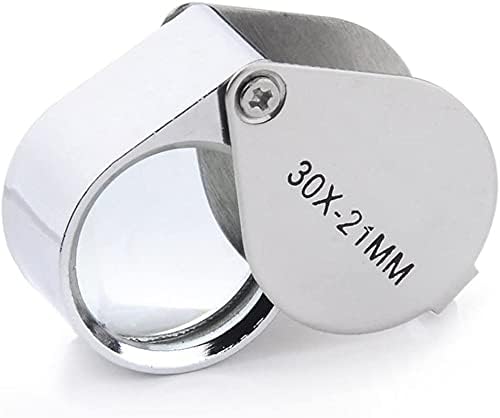 Mini 20X Folding Pocket Magnifier with Metal Case - Portable Reading Magnifying Glass for Inspection, Jewelry, Coins, Hobby, Travel