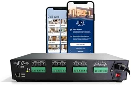 Juke-8: 8 Zone Multi-Room Amplifier | Built-in Music Streaming & Wireless App Control | Supports 8 Audio Sources Simultaneously | Whole Home Audio