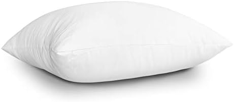 EDOW Throw Pillow Inserts, Set of 2 Lightweight Down Alternative Polyester Pillow, Couch Cushion, Sham Stuffer, Machine Washable. (White, 18x18)