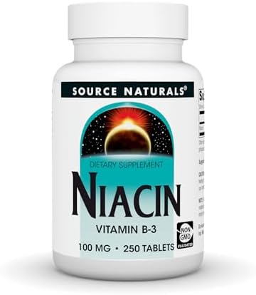Source Naturals Niacin, Vitamin B-3, Non-GMO, 100 mg - 250 Tablets