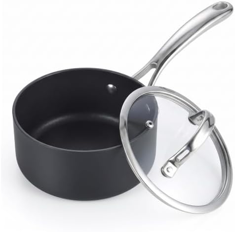 Cooks Standard Classic 2 Quart Hard Anodized Nonstick Saucepan with Glass Lid