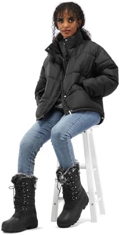 mysoft Women's Snow Boots Waterproof Mid-Calf Winter Boots