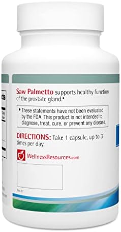 Wellness Resources Saw Palmetto Deep CO2 Extraction, No Solvents - High Potency for Prostate Health, Urinary Health (90 Capsules)