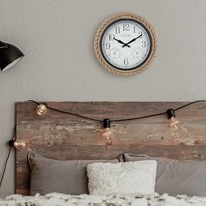 Lacrosse, la crosse, 433-3836, rope, quartz clock, time, 14” analog, 14 inch, wall clock, outdoor