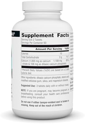 Source Naturals Calcium Citrate, 1,000 mg - 180 Tablets | 1,000 mg of calcium citrate per serving | Bone Support*