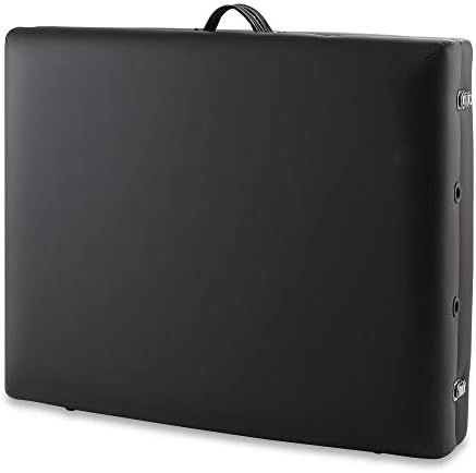 Saloniture Professional Portable Lightweight Bi-Fold Memory Foam Massage Table with Reiki Panels - Includes Headrest, Face Cradle