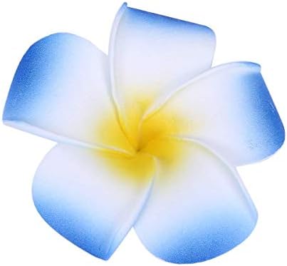 Pursuestar 100Pcs White Foam Hawaiian Frangipani Artificial Plumeria Flower Petals Cap Hair Hat Wreath Floral DIY Home Wedding Decoration 5cm