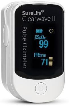 Clearwave II Pulse Oximeter | OLED Display, SpO2 Sensor, Pulse Rate Monitor, One-Button Operation, Batteries & Lanyard Included