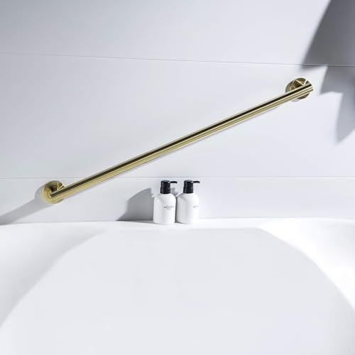 36 Inch Stainless Steel Bathroom Safety Grab Bar | Straight Shaped Grab Bar for Bathtubs and Showers, Shower Safety Grab Bars for Seniors, Wall Mounted Anti-Slip Support (Brushed Nickel, KGB1136)