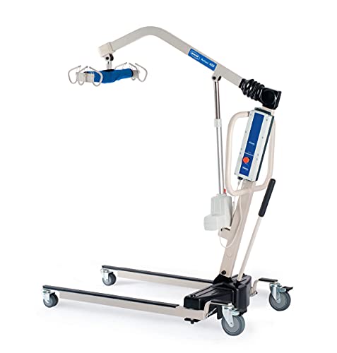 Invacare Reliant 450 Battery-Powered Patient Lift with Low-Base | 450 lb Capacity Power Lift | Includes 2 Batteries, Wall Charger, and Padded 6-Point Swivel Bar | Floor-to-High Bed Transfer