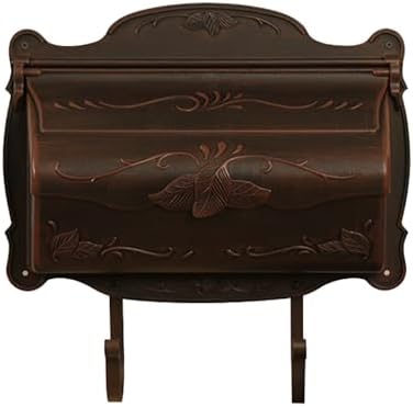 Special Lite Floral Horizontal Wall Mount Mailbox - Black Aluminum Mailbox for Wall Mount - SHF-1001-BLK
