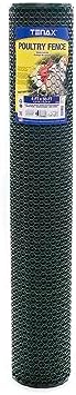 Tenax Poultry Fence - Green Plastic Poultry Fencing, Lightweight, Weather Resistant - 3-ft x 25-ft - Plastic