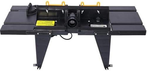 Universal Benchtop Router Table with Adjustable Fence, Steel Stand & Precision Routing for Woodworking – Craftsman Electric Router Table Tool (Black)