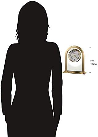 Howard Miller Imperial Brass Quartz Table Clock – Polished Finish, Glass Face – Mantel Clock for Home or Office, Gift for Wedding, Anniversary