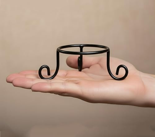 Black Iron Ball Stand - Gazing Globe Stand for Balls, Sphere Holder Wrought Iron Display Stand, Crystal Ball Stand, Glass Bowl Ring Metal Egg Stands