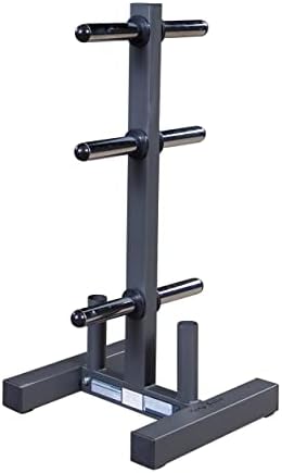 Body-Solid (WT46) 6-Post Olympic Weight Tree & Bar Holder - Durable Plate Rack and Weight Storage Stand for Home Gym - 1000 lb Weight Capacity
