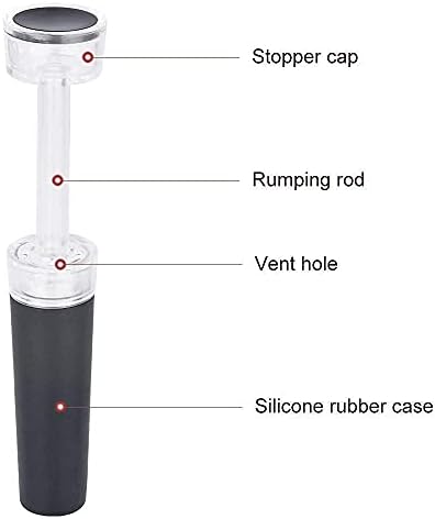 6 Pack Vacuum Wine Stopper, Reusable Silicone Caps, Air Remover Corks, Leakproof Wine Bottle Sealer for Wedding & Birthday Party