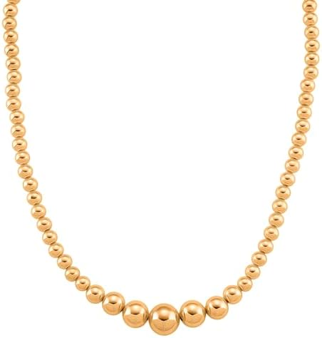 Round Shape Beaded Chain Necklace in Goldtone 20-22 Inches