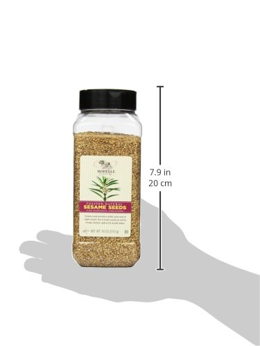 Rodelle Toasted Natural Sesame Seeds, No Artificial Flavors, Kosher, 18 Oz | Nutty toasted sesame seeds for salads, stir-fries, baking and garnish, no artificial flavors, kosher