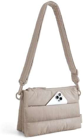 BAGSMART Cross Body Purse, Medium Crossbody Bags for Women Travel Purse, 4.3L Puffy Handbag Wallet with RFID Blocking Slots